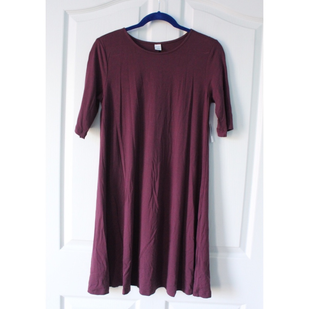 NEW Burgundy Purple Dress | Juniors Dress with Short Sleeves | Women | Girls
